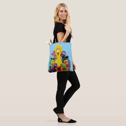 Sesamstraat | Leuk Kleurrijk Pals Portret Tote Bag (Op model)