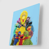 Sesamstraat | Leuk Kleurrijk Pals Portret Vierkante Klok (Hoek)