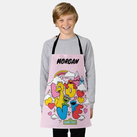 Sesamstraat | Liefde | Naam toevoegen Schort (Gedragen)
