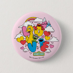 Sesamstraat Liefde Ronde Button 5,7 Cm