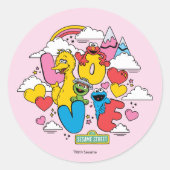 Sesamstraat | Liefde Ronde Sticker (Voorkant)