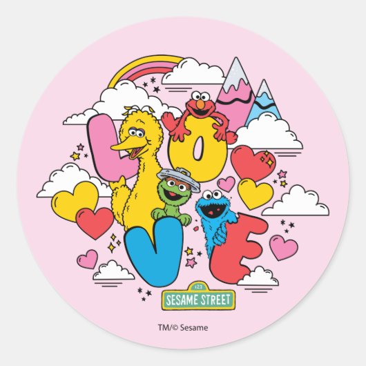 Sesamstraat | Liefde Ronde Sticker (Voorkant)