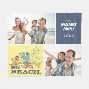 Sesamstraat Life's A Beach personaliseren Fleece Deken