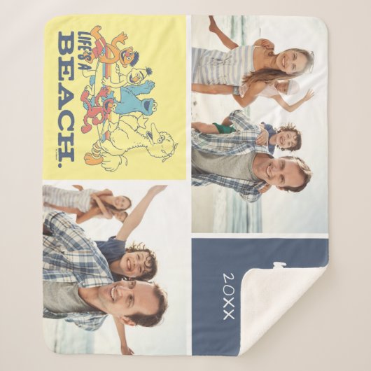 Sesamstraat | Life's A Beach | personaliseren Sherpa Deken (Voorkant)