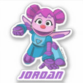 Sesamstraat | Mecha Builders Abby Add Jouw naam Sticker (Voorkant)