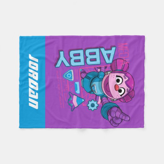 Sesamstraat | Mecha Builders Abby | Naam toevoegen Fleece Deken (Voorkant (Horizontaal))