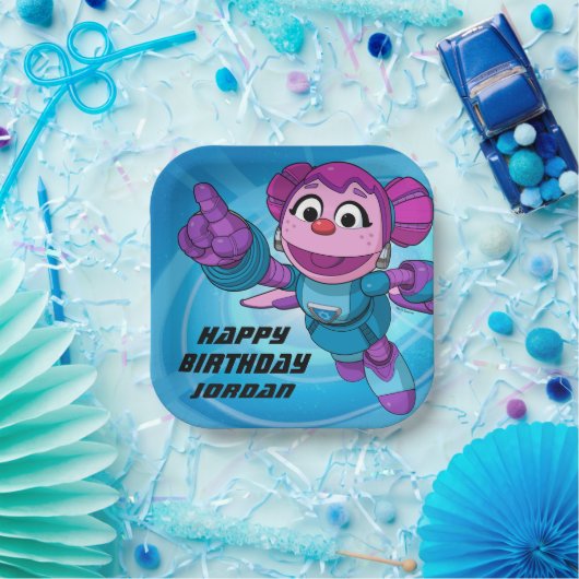 Sesamstraat | Mecha Builders Abby | Naam toevoegen Papieren Bordje (Feest)