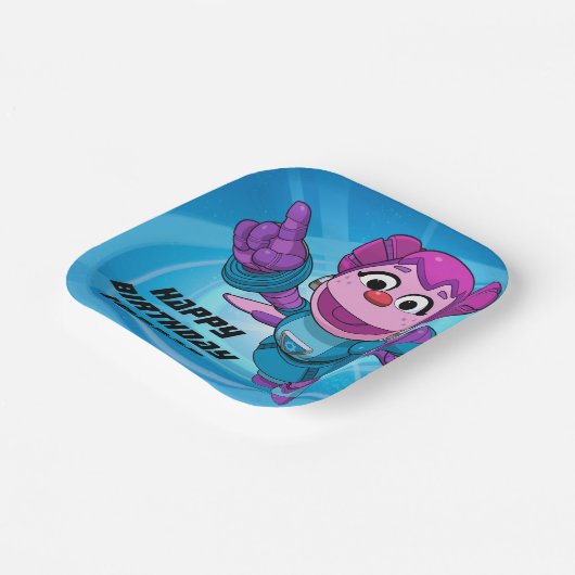 Sesamstraat | Mecha Builders Abby | Naam toevoegen Papieren Bordje (Gebogen)