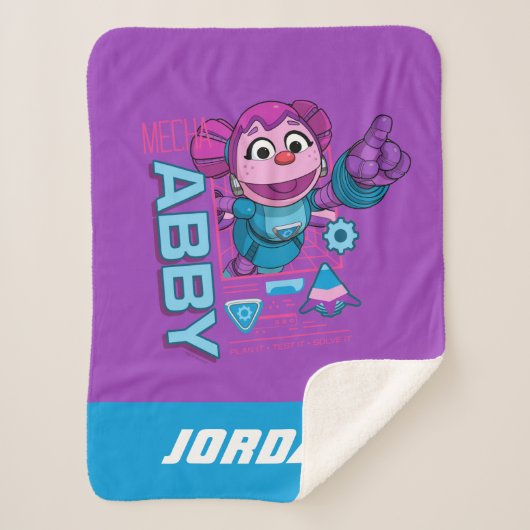 Sesamstraat | Mecha Builders Abby | Naam toevoegen Sherpa Deken (Voorkant)