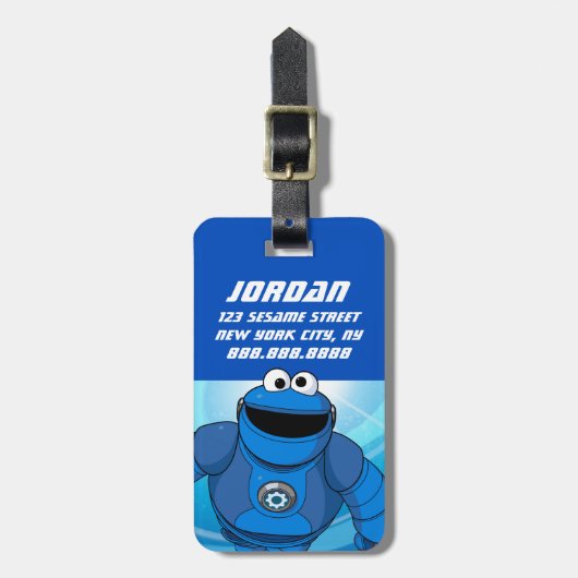 Sesamstraat | Mecha Builders Cookie in Action Bagagelabel (Voorkant verticaal)