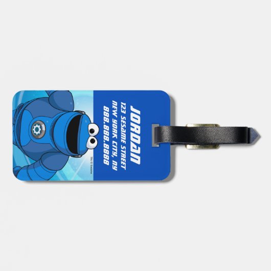 Sesamstraat | Mecha Builders Cookie in Action Bagagelabel (Achterkant horizontaal)