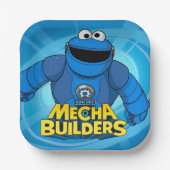Sesamstraat | Mecha Builders Cookie in Action Papieren Bordje (Voorkant)