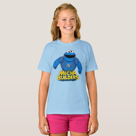 Sesamstraat | Mecha Builders Cookie in Action T-shirt (Voorkant volledig)