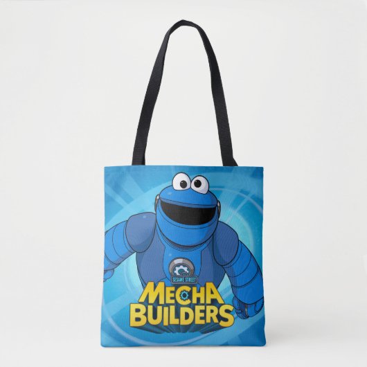 Sesamstraat | Mecha Builders Cookie in Action Tote Bag (Voorkant)