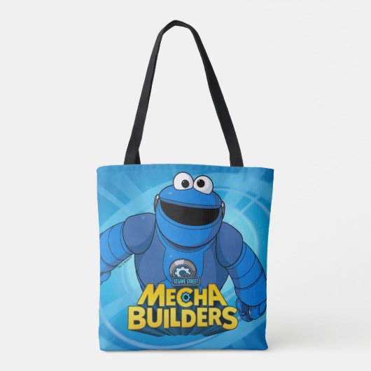 Sesamstraat | Mecha Builders Cookie in Action Tote Bag (Achterkant)