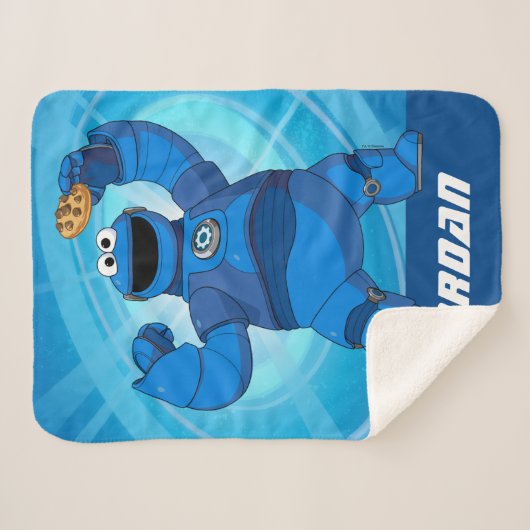 Sesamstraat | Mecha Builders Cookie Monster Sherpa Deken (Voorkant (horizontaal))