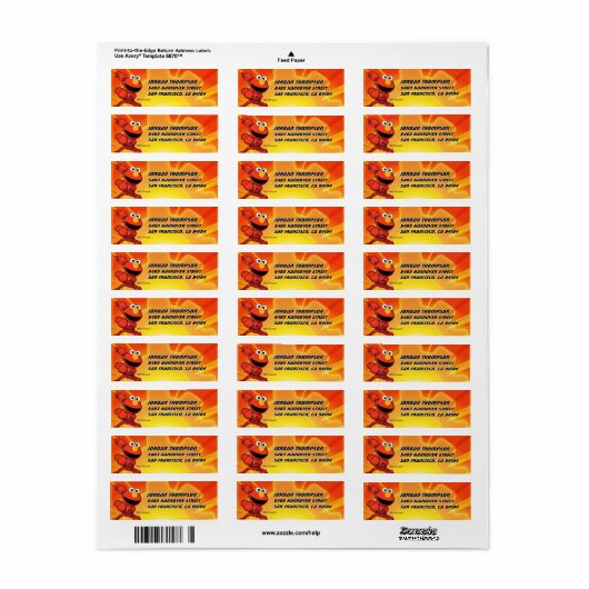 Sesamstraat | Mecha Builders Elmo Etiket (Full Sheet)