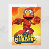Sesamstraat | Mecha Builders Elmo in Action Briefkaart (Voorkant / Achterkant)