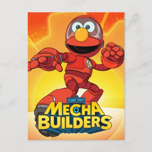 Sesamstraat | Mecha Builders Elmo in Action Briefkaart (Voorkant)