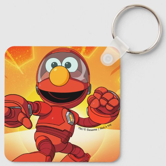 Sesamstraat | Mecha Builders Elmo in Action Sleutelhanger (Achterkant)