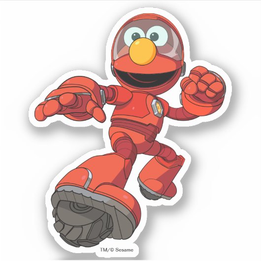 Sesamstraat | Mecha Builders Elmo in Action Sticker (Voorkant)