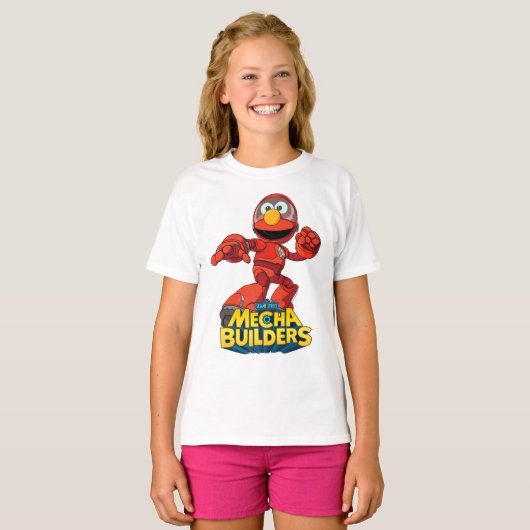 Sesamstraat | Mecha Builders Elmo in Action T-shirt (Voorkant volledig)