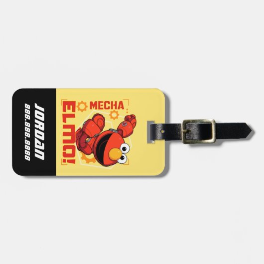 Sesamstraat | Mecha Builders Elmo | Naam toevoegen Bagagelabel (Voorkant horizontaal)