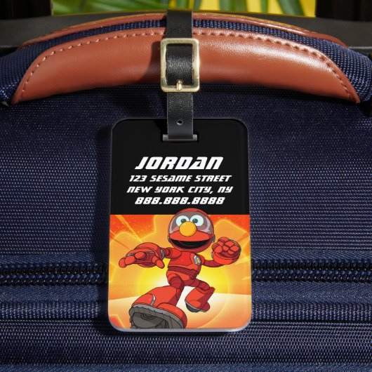 Sesamstraat | Mecha Builders Elmo | Naam toevoegen Bagagelabel (Voorkant Insitu 2)