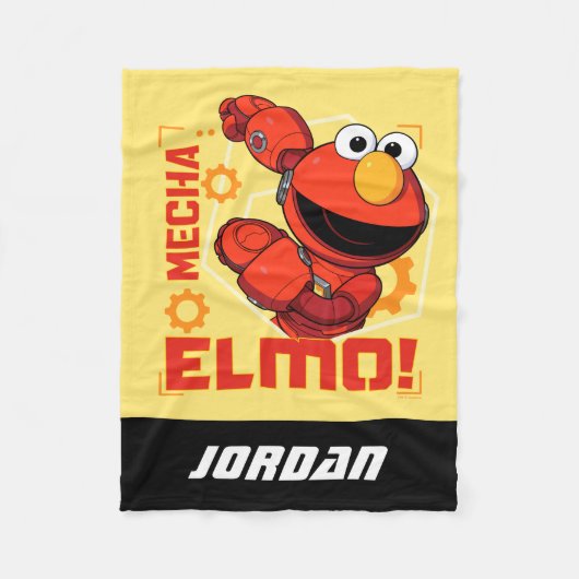 Sesamstraat | Mecha Builders Elmo | Naam toevoegen Fleece Deken (Voorkant)