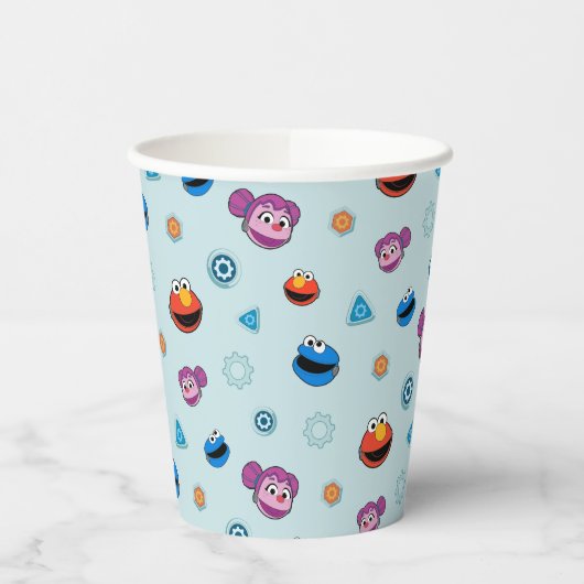 Sesamstraat | Mecha Builders Facers Pattern Papieren Bekers (Links)