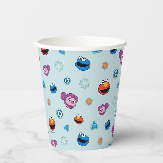 Sesamstraat | Mecha Builders Facers Pattern Papieren Bekers (Voorkant)