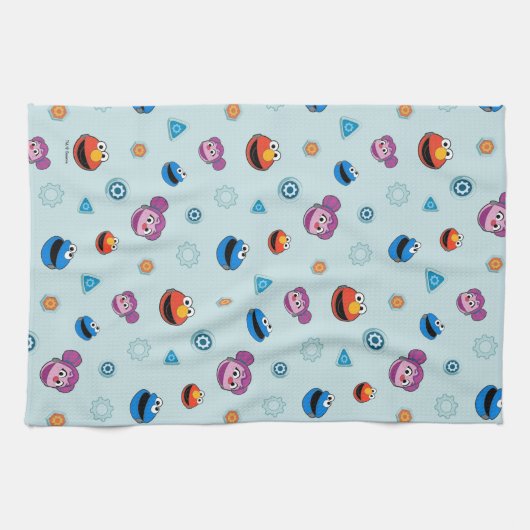 Sesamstraat | Mecha Builders Facers Pattern Theedoek (Horizontaal)