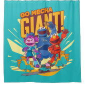 Sesamstraat | Mecha Builders gaan Mecha Giant. Douchegordijn (Voorkant)