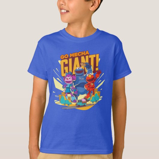 Sesamstraat | Mecha Builders gaan Mecha Giant. T-shirt (Voorkant)