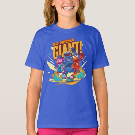 Sesamstraat | Mecha Builders gaan Mecha Giant. T-shirt (Voorkant)