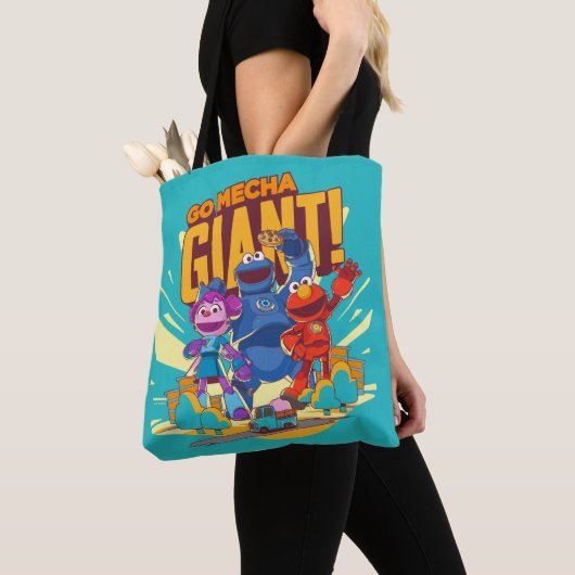 Sesamstraat | Mecha Builders gaan Mecha Giant. Tote Bag (Dichtbij)