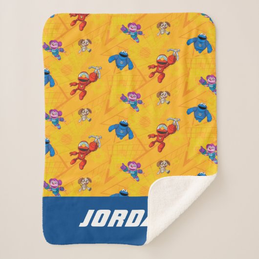 Sesamstraat | Mecha Builders | Naam toevoegen Sherpa Deken (Voorkant)