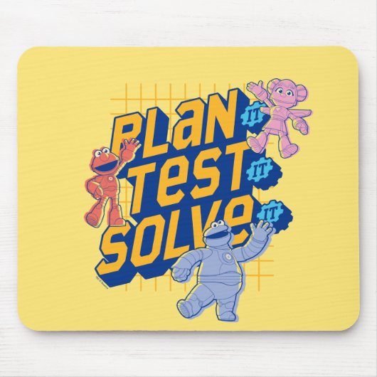 Sesamstraat | Mecha Builders Plan Test Solve Muismat (Voorkant)