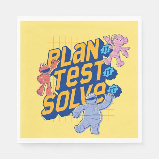 Sesamstraat | Mecha Builders Plan Test Solve Servet (Voorkant)