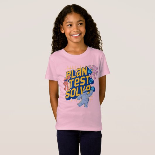 Sesamstraat | Mecha Builders Plan Test Solve T-shirt (Voorkant volledig)