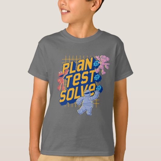 Sesamstraat | Mecha Builders Plan Test Solve T-shirt (Voorkant)