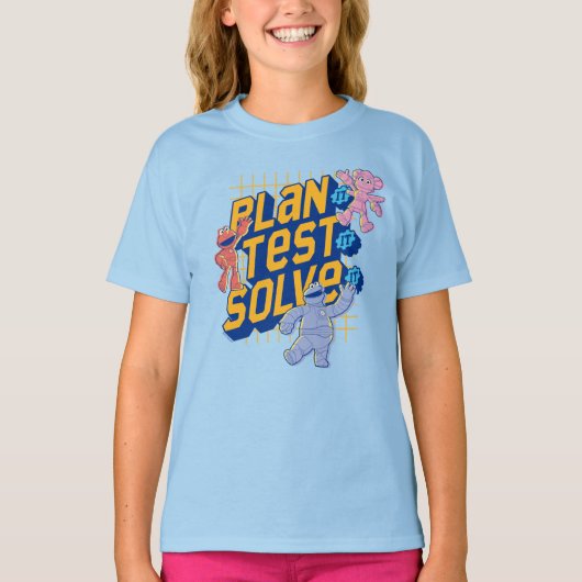 Sesamstraat | Mecha Builders Plan Test Solve T-shirt (Voorkant)