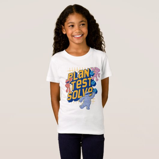 Sesamstraat | Mecha Builders Plan Test Solve T-shirt (Voorkant volledig)