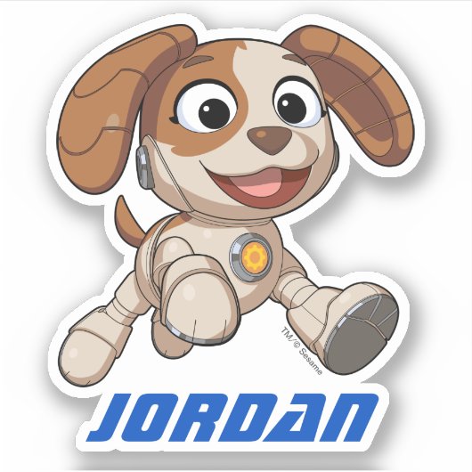 Sesamstraat | Mecha Builders Tango Add Jouw naam Sticker (Voorkant)