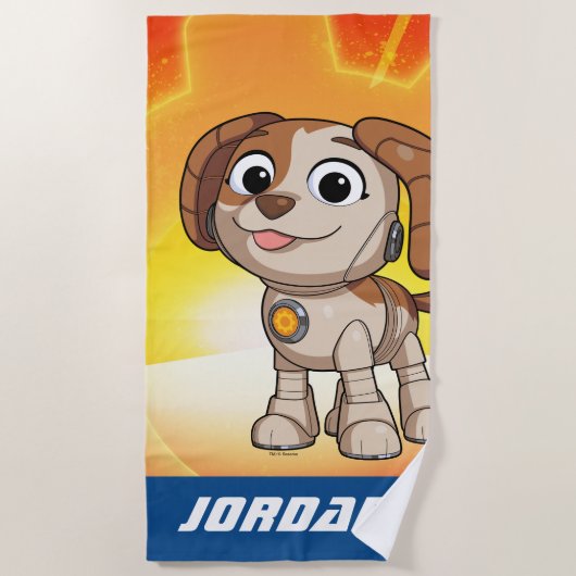 Sesamstraat | Mecha Builders Tango | Naam toevoege Strandlaken (Voorkant)