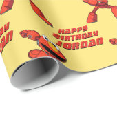 Sesamstraat | Mecha Elmo | Jouw namen toevoegen Cadeaupapier (Rol Hoek)