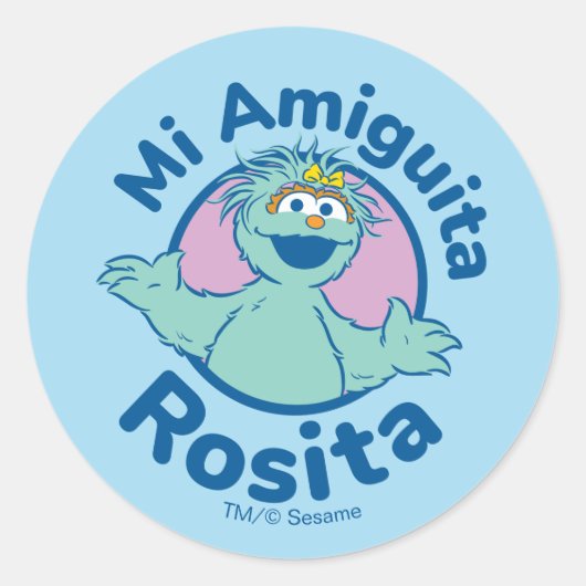 Sesamstraat | Mi Amiguita Rosita Ronde Sticker (Voorkant)