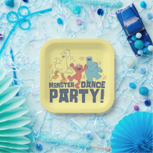 Sesamstraat | Monster Dance Party Papieren Bordje (Feest)