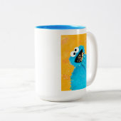 Sesamstraat | NOM NOM Cookie Monster Tweekleurige Koffiemok (Voorkant rechts)