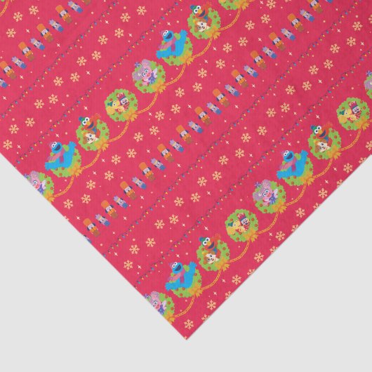Sesamstraat Nutcracker Holiday Patroon Tissuepapier (Detail)